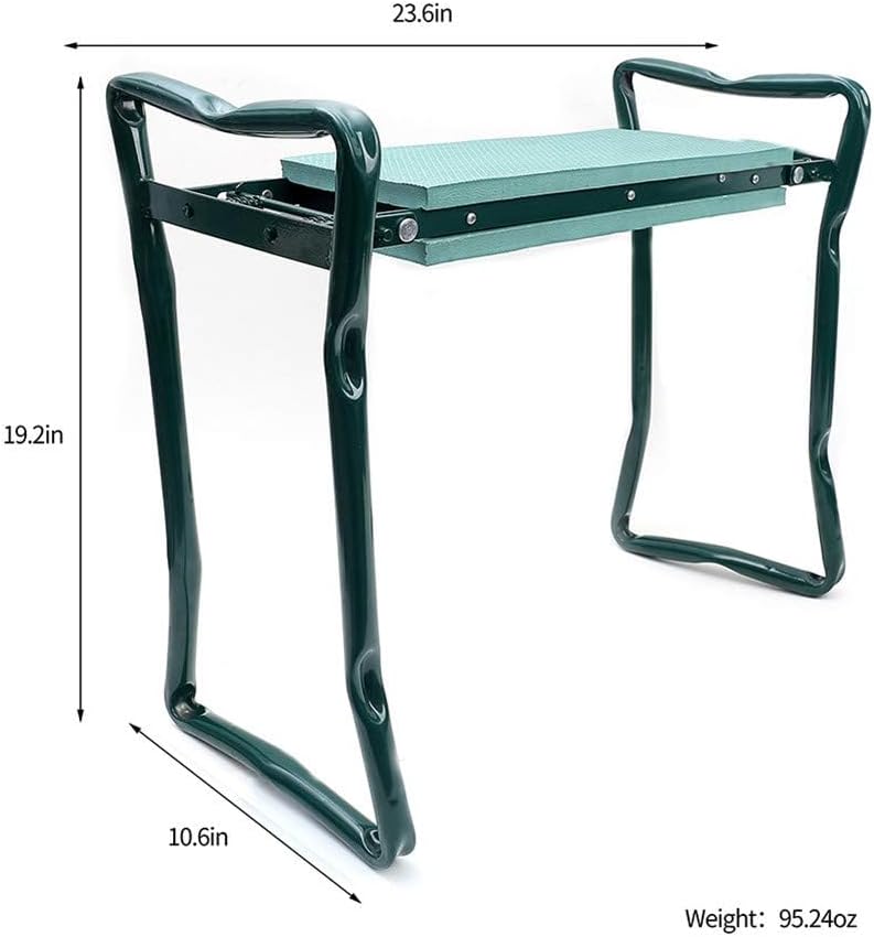 Garden Kneeler Seat Garden Stools Foldable Stool with Tool Bag Pouch EVA Foam Pad Capacity-Protects Your Knees for