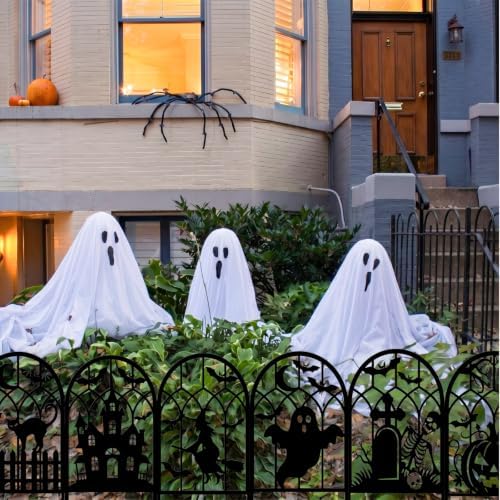 Yaocom 12 Pack Halloween Classic Fence, 16.5" H x 11.8" W Metal Lawn Decor