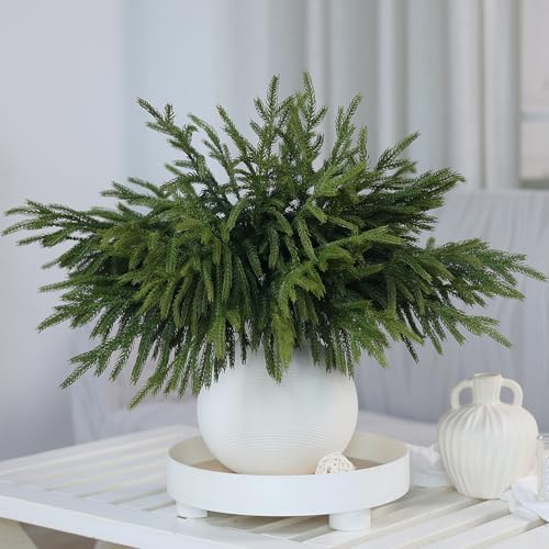 64Pcs 18"Lifelike Touch Artificial Norfolk Pine Branches for Vase Christmas