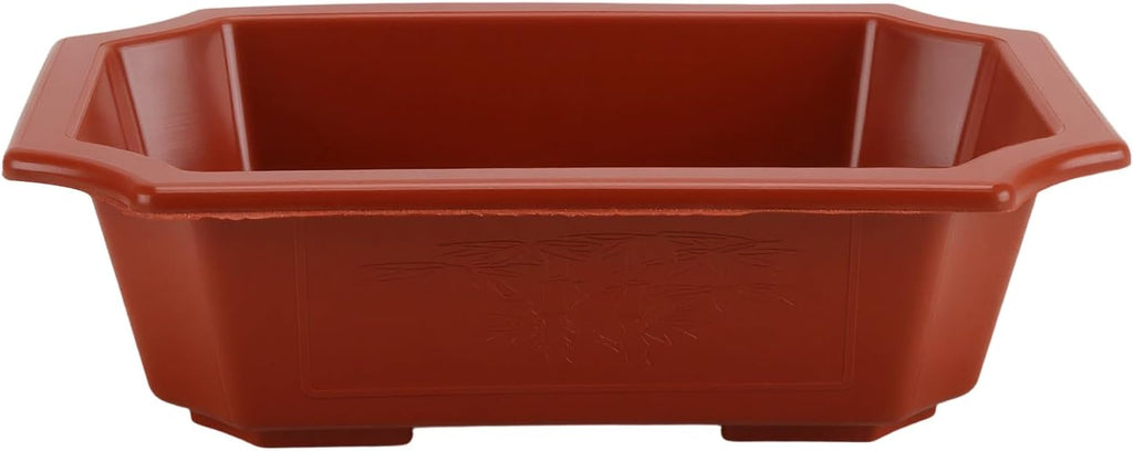 HOIGON 30 PCS 9 x 6.5 Inch Plastic Rectangular Bonsai Training Pots, Red Plastic Planter Pot with Drainage Hole