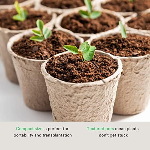 VIVOSUN 3.15“ Peat Pots, 30 Packs Seed Starting Pots with Drainage Holes