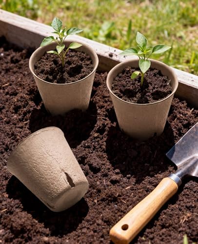 homenote 60 Peat Seed Starting Pots, 3.15 and 4 Inch with 20 Plant Labels