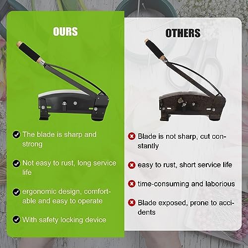 Flower Stem Cutter,14 in carbon Steel Blade Fresh Flower Stem Cutters with Safety Latch for Florists,Gardening ，Flower Arrangements Include:Screws ×4, Thorn Stripper ×1 and Thorn Silicones×4