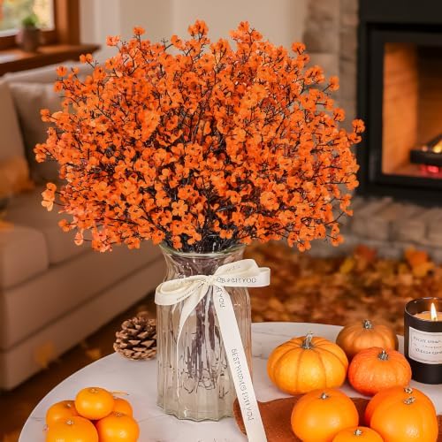 10Pcs Fake Fall Babys Breath Artificial Flowers Decorations for Home