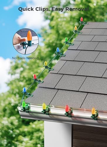 Christmas Light Clips, 150 Count Quick Spring Clips for C7 C9 String Lights