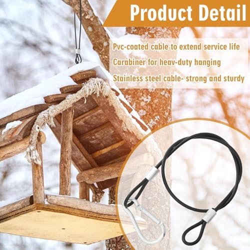 4 Pcs Wire for Bird Feeder Hook 36in Hanging Cable with Hook