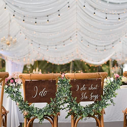 Sggvecsy Artificial Eucalyptus Garland 6 Pack Fake Eucalyptus Greenery Garland Faux Hanging Plants Artificial Vines, 5.6 Feet/Strand for Wedding Backdrop Arch Wall Table Party Outdoor Festival Decor