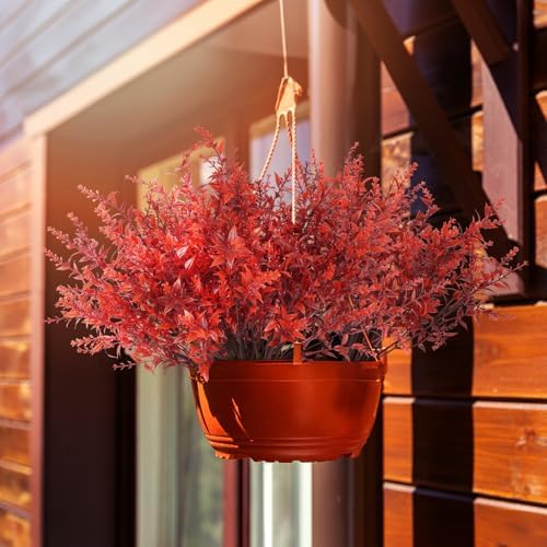 RECUTMS Fake Fall Outdoor Flowers Artificial Lavender Plants,Autumn Decor