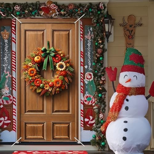 BlissYard Autumn Harvest Door Banner Set 35 x 71 Inch