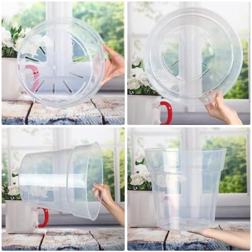Baderke 3 Pack Clear Nursery Pot,11.65 Inches