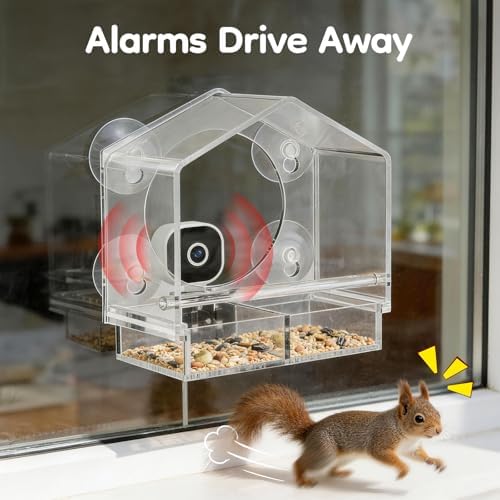 Smart Window Bird Feeder with 2K HD Auto-Capture Video Camera