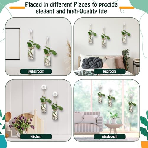 Baderke 9 Set Window Hanging Propagation Stations 3.54'' Plastic Vases