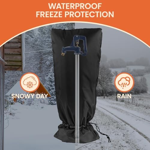 Outdoor Faucet Covers for Winter, 3M Thinsulate Sprinkler Freeze Protector, 25”H x 13”W for Garden Lawn Faucets and Yard Hydrant, Waterproof Cover, Reusable