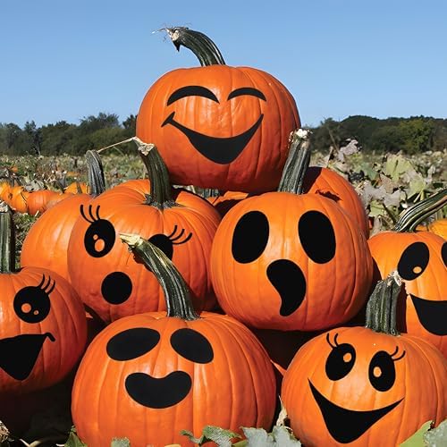 18 Pcs Cute Ghost Face Vinyl Decal Stickers for Halloween - DIY Craft Art Stickers, Wall Decals, Glass Window Sticker