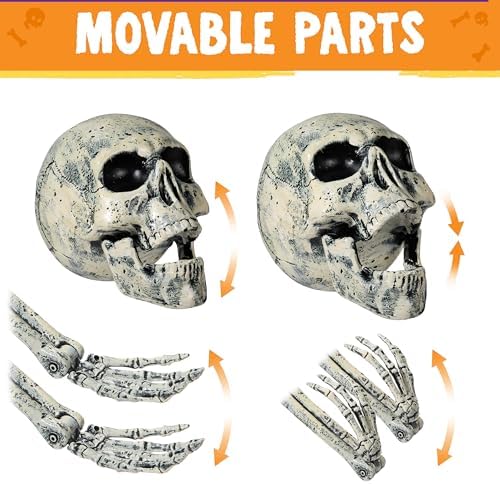 JOYIN 5 Pcs Halloween Skeleton Decorations Outdoor, Life Size Skeleton Yard Stakes, Groundbreaker Skulls Decor for Graveyard Yard Lawn Garden Ground Party Supplies