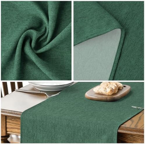 Artoid Mode Forest Green Table Runner, Seasonal Christmas Spring Washable Kitchen Dining Table Decoration for Home Party Decor 13x60 Inch