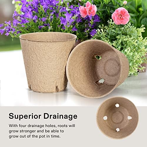 VIVOSUN 3.15“ Peat Pots, 30 Packs Seed Starting Pots with Drainage Holes