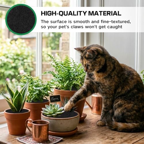 Plant Pot Cover,6 Inch Plant Pot Grid Mat,Cuttable Pot Soil Guard,Cat Proof
