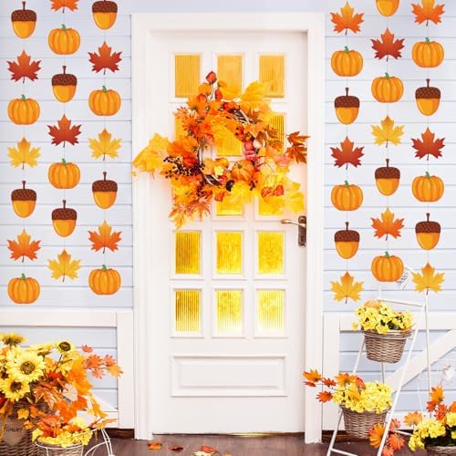 Xinnun 8 Pcs Fall Party Garland Thanksgiving Ceiling Hanging Decor