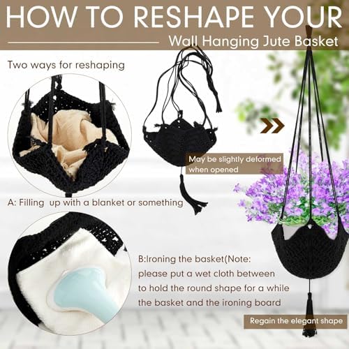 Shappy 1 Pack Boho Macrame Plant Hanger for Indoor