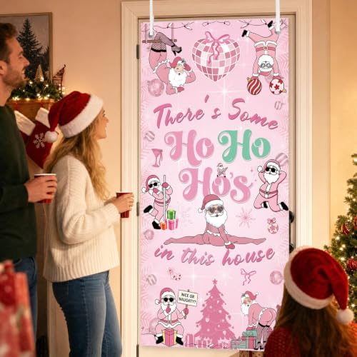 Friendmas Christmas Door Cover 71x35 Inch Decorations