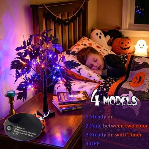 PABIPABI Halloween Decorations Indoor, Halloween Tree Lights with Timer