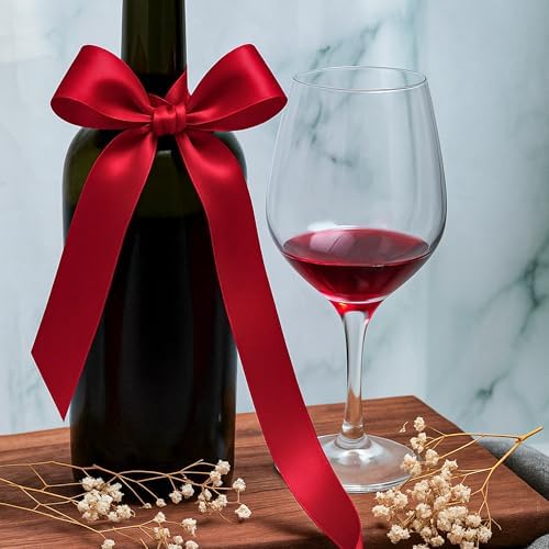 1 1/2 in 30 Yards Wine Red Ribbon for Gift Wrapping Christmas Decor Crafts