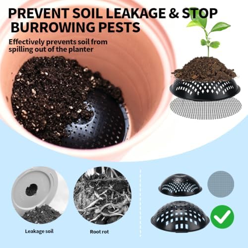 Large Repotting Planter Pot Mesh Screens, Plant Drainage Inserts Mats Pads