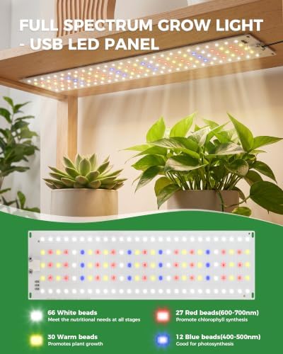 Grow Lights for Indoor Plants Full Spectrum, 2-Panel Plant Growing Light