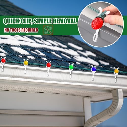 Cinnvoice 50 Pcs Christmas Light Clips Compatible with Mini, C7, C9