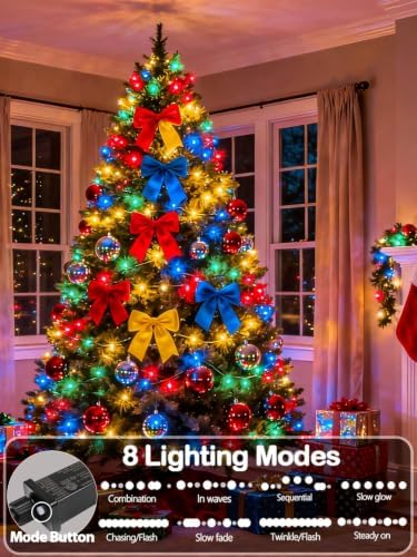 2 Pack Extendable Multicolor Christmas String Lights Indoor Outdoor 400 LED