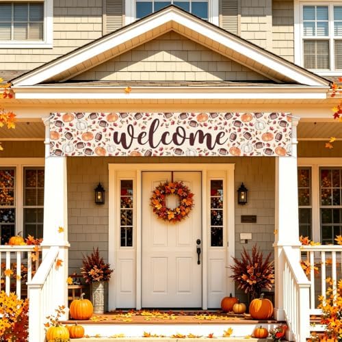 Welcome Fall Banner Fall Football Banner Yard Party Outdoor Decor