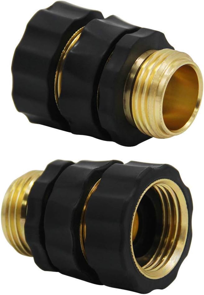 Twinkle Star 3/4 Inch Garden Hose Fitting Quick Connector Set, 4 Set | 4 Way Heavy Duty Brass Garden Hose Splitter