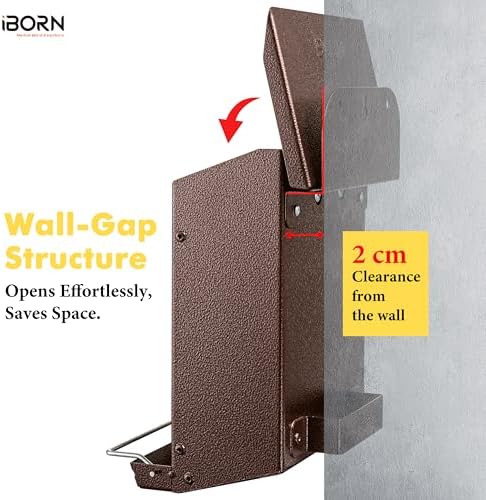 iBorn Bird Feeder for Outdoors, Wall Mounted Bird Feeder Weatherproof Metal Roof, Heavy Duty Metal Birdfeeder for Tree, Fence, Wall Screwed-in Mounting, All Detachable Easy Clean,1.3Lbs, Coffee