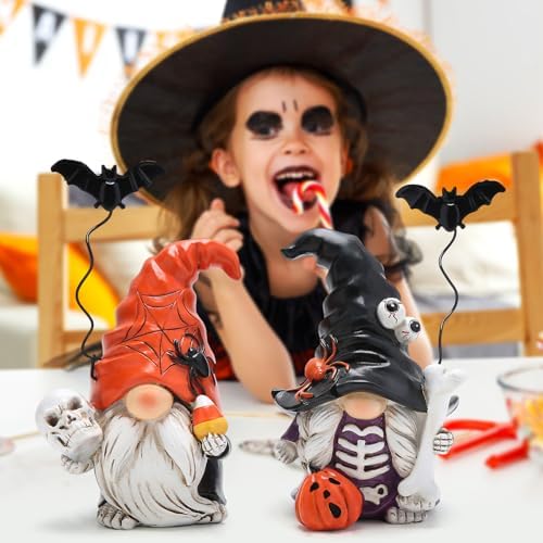 Hodao Halloween Gnome Set of 2, Spooky Fall Home Decor
