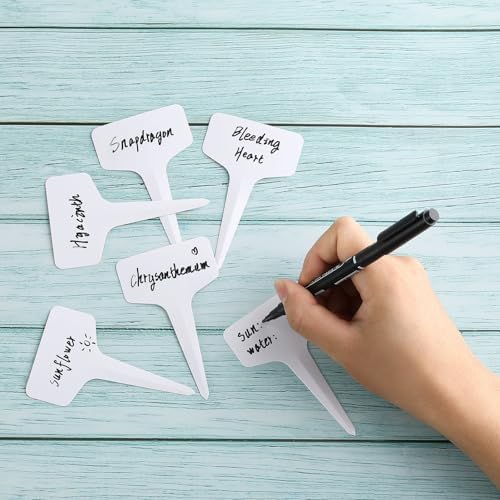 500 PCS Plant Labels T-Shape, 4 Inch Potted Plant Name Tags Plastic, White