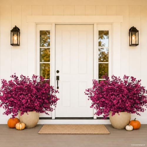 30 Pcs Baby Breath Flowers Artificial Bulk, Fake Fall Flowers, Burgundy