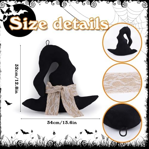 2 PCS 12 Inch Witches Boots Decor Hanging Halloween Witches Hat Decor