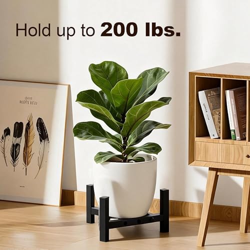 2-Pack Adjustable Plant Stand Indoor Outdoor, Black