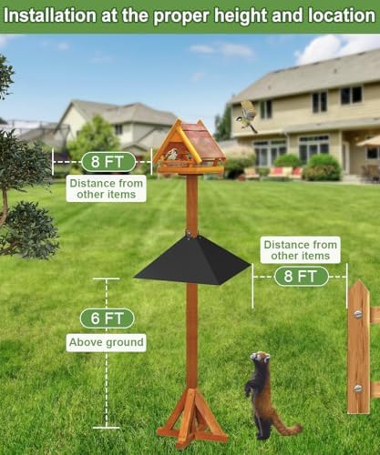 Queension Plastic Squirrel Baffle for 4x4 Bird Feeder Pole, 17Inch, 1 Pack