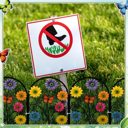Yaocom 6 Pack Flower Garden Fence 16.5" H x 11.8" W Yard Decor