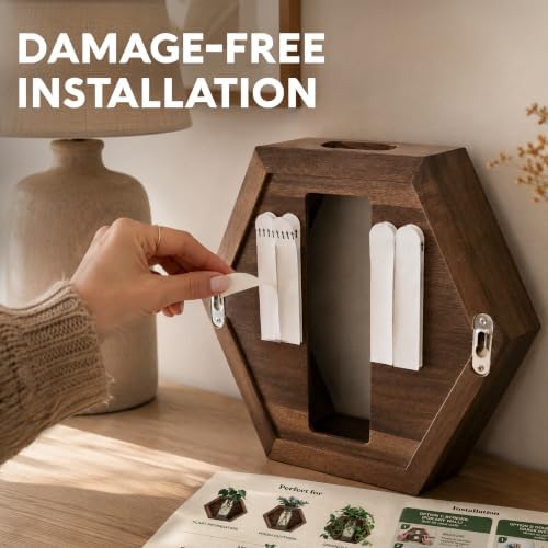 AVERGO Wall Plant Decor (1-Pack), Acacia Wood Indoor Wall Planter