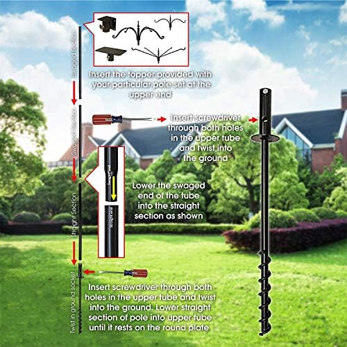 Erva Tool & Die 5 Piece Feeder Pole Set with Twist-in Ground Socket