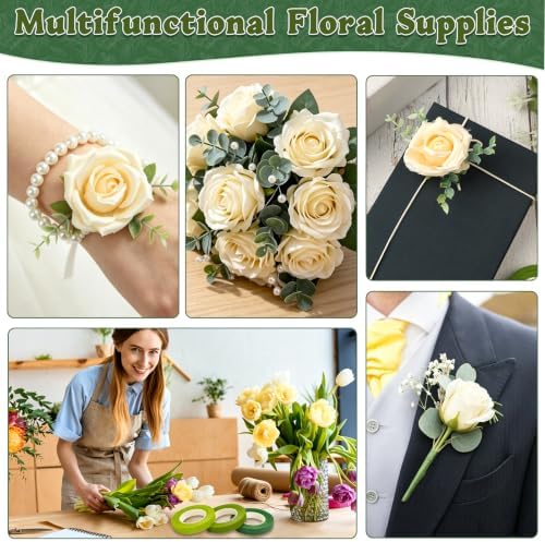 Green Floral Tape and Wire Kit for Bouquets Professional Florist Supplies