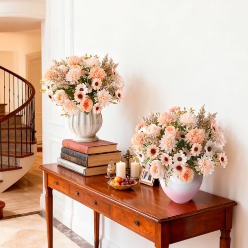 Homsunny Artificial Fake Fall Flowers for Outdoor Indoor Decoration