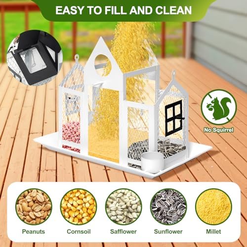 Solar Bird Feeders for Outdoors Hanging, Bird Houses for Outside