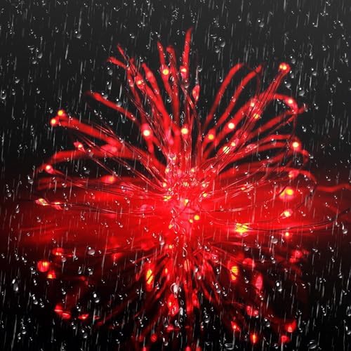 Joomer Solar Fairy Lights, 2-Pack Total 80FT 240LED String Lights, Red