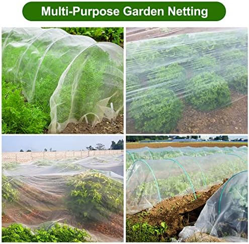 Jevrench 4 x 25 ft Garden Netting Row Cover, Ultra Fine Mesh for Plants