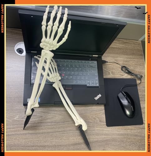Aweilan 10pcs Realistic Looking Skeleton Stakes Severed Plastic Skeleton Hands Yard Signs for Halloween Props Decorations