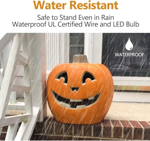 20" Jack-O-Lantern Halloween Plastic Pumpkin Lantern Jack o Lanterns Lighted Pumpkin Decorations with LED Bulb for Indoor/Outdoor Decoration